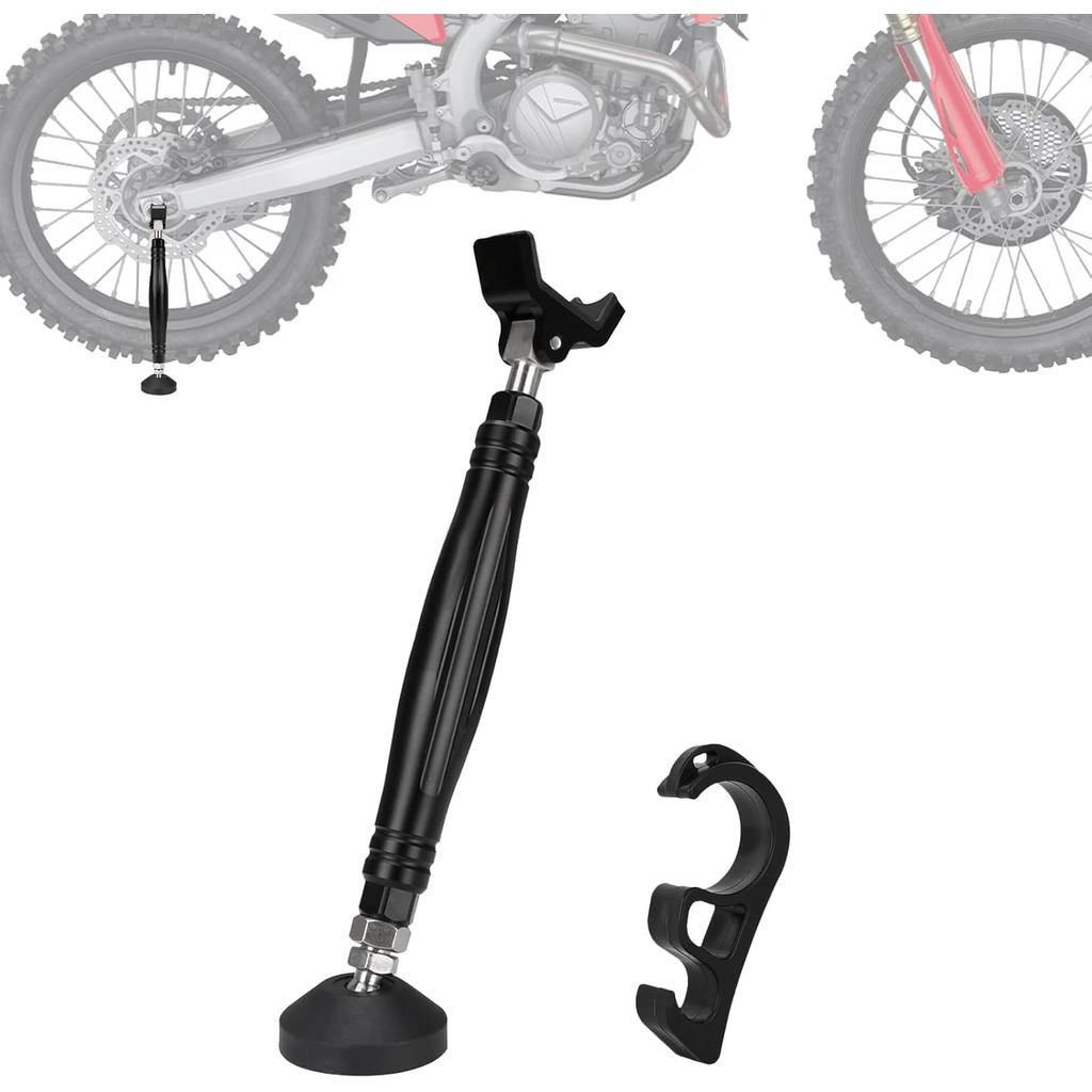 Motorcycle Wheel Lift Stand Front and Rear Easy Portable Jack Stand Chain Cleaning Maintenance Tool Adjustable for Most Motorcycles, with Brake Buckle