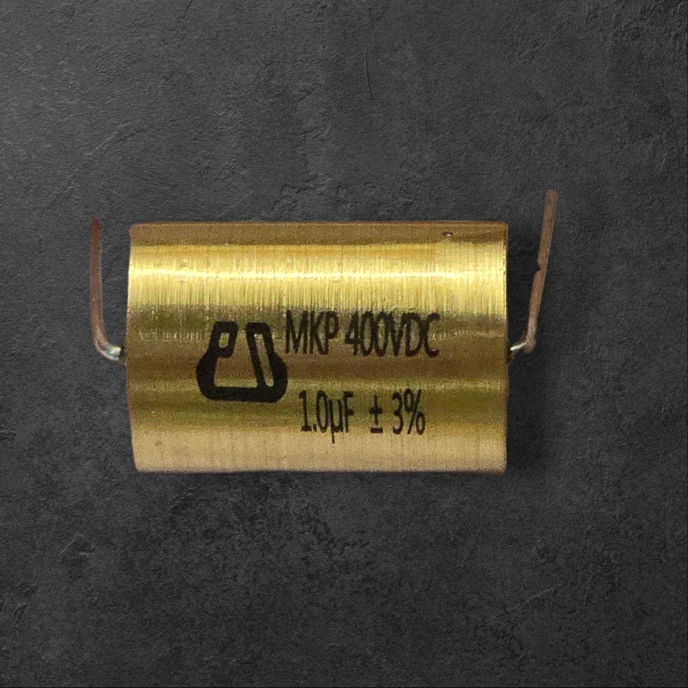 อะไหร่โม แอมป์​จิ๋ว C สีทอง แท่งกลม MKP 1.0UF/400V ขนาด 21x13mm C output MKP สีทอง สวยๆ สำหรับโมแอม 
