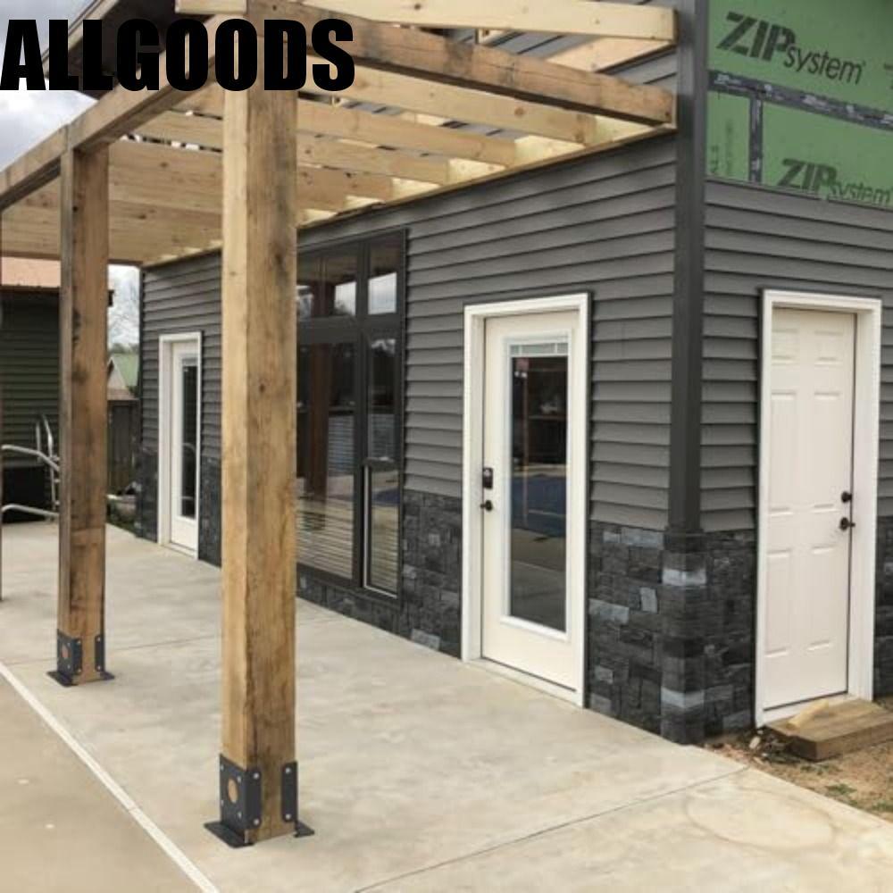 ALLGOODS 2 ชิ้นไม้รั้ว Pergola Brackets, ปรับออกแบบติดตั้งง่ายโพสต์ฐานวงเล็บ, สนับสนุนที่ทนทาน 3.5x3