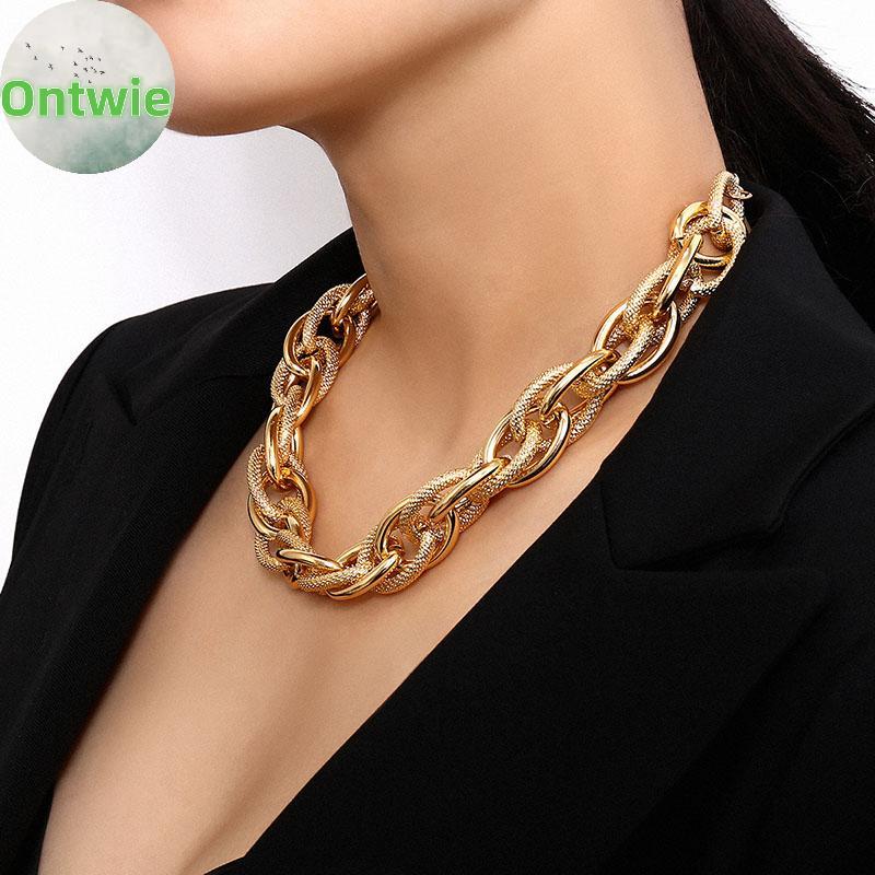 Ontwie Punk Choker สร้อยคอคอ Hip Hop โลหะหนักหนาสร้อยคอสร้อยคอ VN