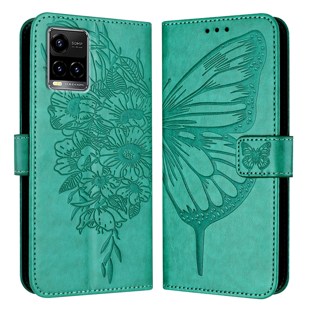 Luxury Butterfly Flower Leather Phone Case for Vivo Y21 Y21S Y33S Y17 Y17S Y36 Y76 Cover Flip Wallet