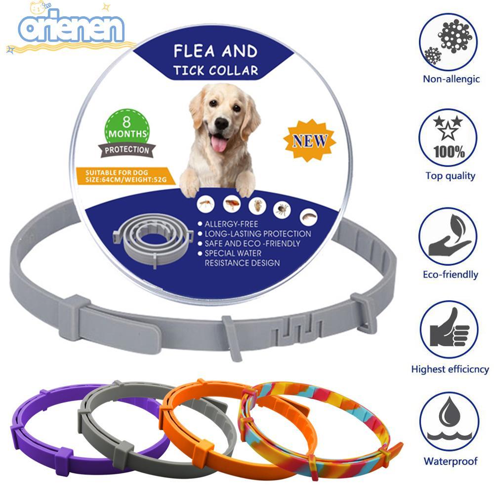 ORIEN ปลอกคอกําจัดเห็บหมัดซิลิโคนป้องกันยุงปรับแมว