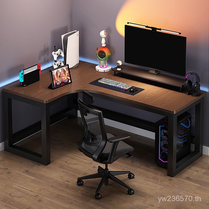 โต๊ะคอมพิวเตอร์โต๊ะเรียน L-Shaped Desktop Corner Table Double Table Multifunctional Gaming Table Inf