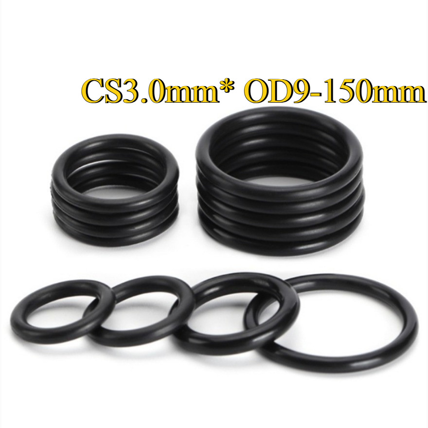 CS3.0mm แหวนซีลยาง O-ring O-ring OD9-150mm แหวนซีลน้ํามันไนไตรล์ปะเก็นสีดํากันน้ําและทนอุณหภูมิสูงKZ
