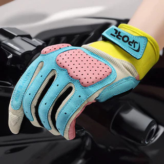 [Contrast สี Anti-SLIP Shock Absorption Breathable Sweat Absorption] พร้อมสต็อกถุงมือขี่จักรยานผู้ชายผู้หญิงกลางแจ้ง Off-Road รถจักรยานยนต์จักรยาน Anti-SLIP Rider Shock Absorption Macaron Motorcy