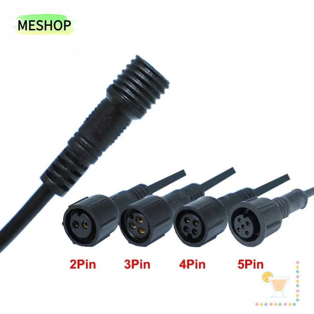 MESHOPTH 2Pin 3Pin 4Pin แจ็ค, 20 ซม.สายสีดําชายหญิง LED Connector, IP67 2Pin 3Pin 4Pin สายไฟกันน้ํา 