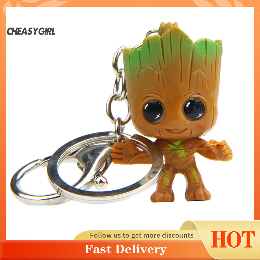 Che Guardians of Galaxy Tree Man Groot จี้รูปพวงกุญแจผู้ถือกระเป๋าพวงกุญแจ
