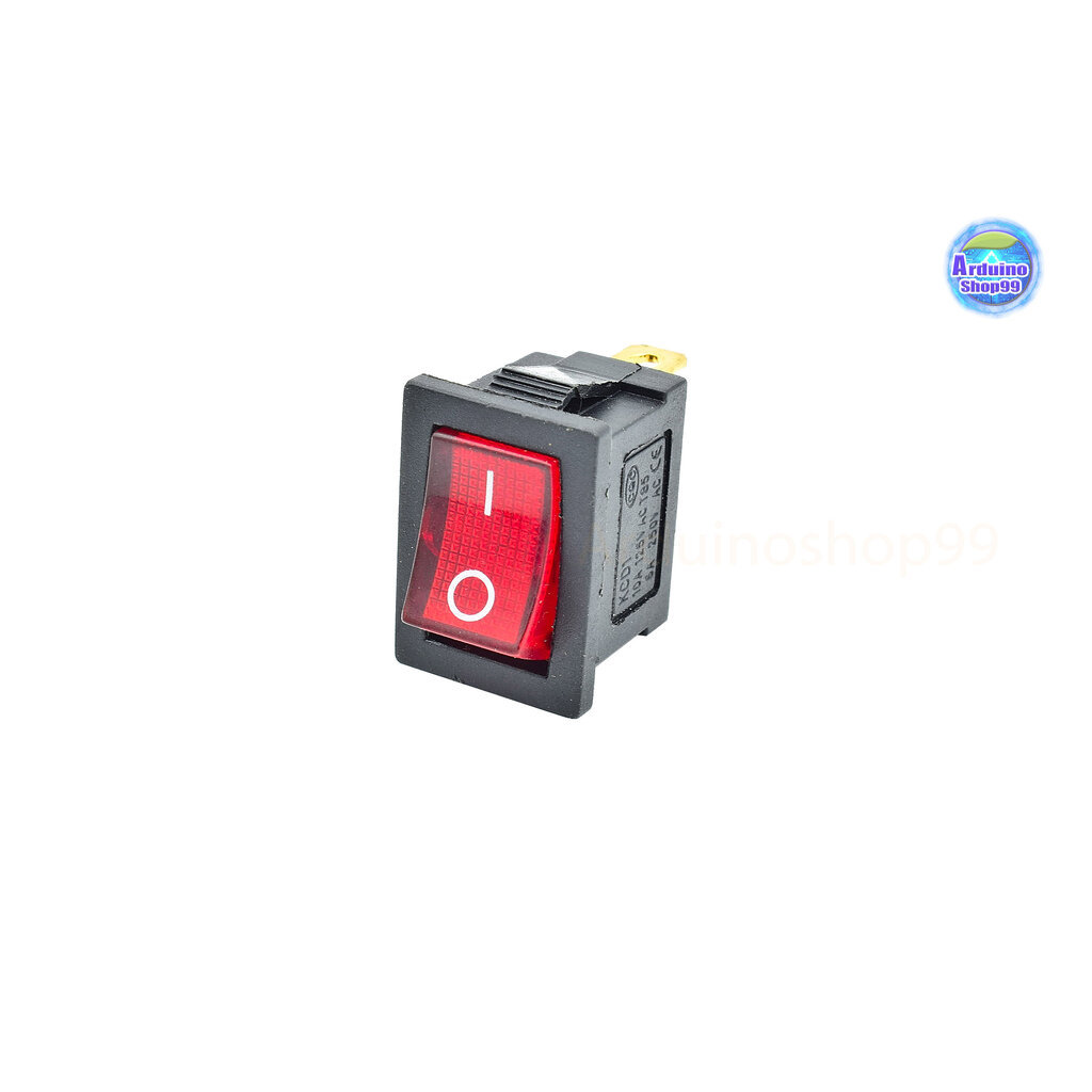KCD1 Rocker Switch 3Pin 6A/10A 250V/125V AC Red( 1 ตัว)