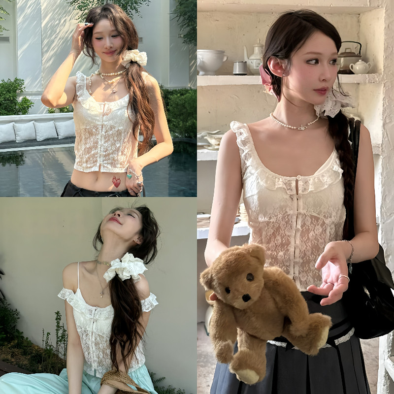 Evelynเสื้อแขนกุด ดีเทลกระดุมหน้า