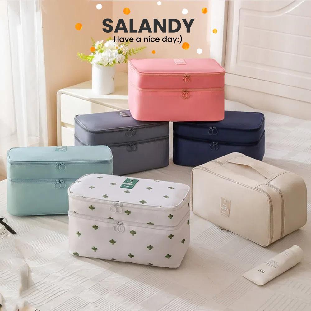 SALANDY Bra Storage Bag, Multi-Function Large Capacity Travel Storage Bag, Waterproof Double Layer Lingerie Organizer