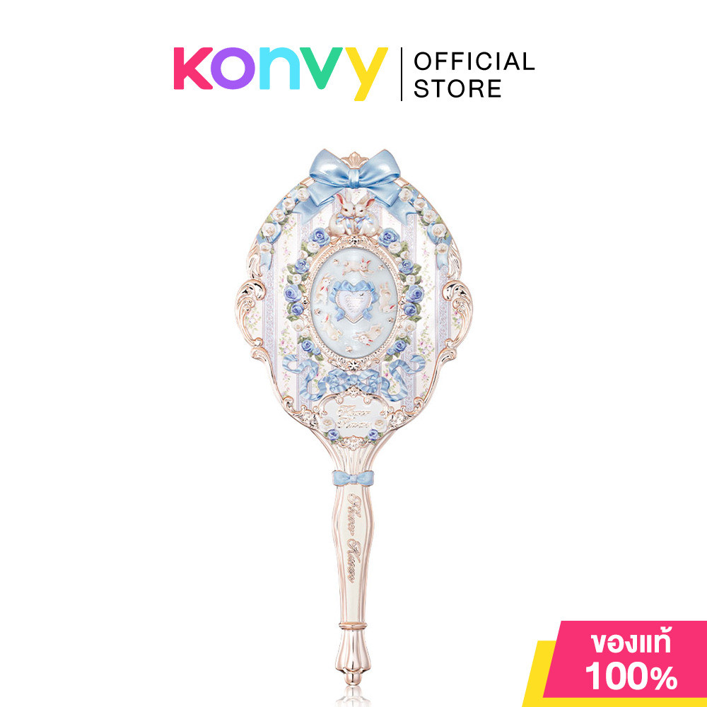 Flower Knows Bunny Garden Collection Hand Mirror 1pc #Cloudy Blue กระจกแต่งหน้า ฟลาวเวอร์ โนวส์ ลายดอกไม้สไตล์ฝรั่งเ...