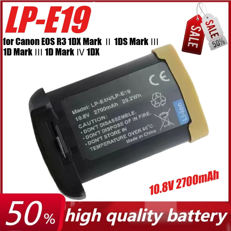 10.8V 2700mAh LP-E19 สําหรับ Canon EOS R3 1DX Mark II 1DS III 1D III 1D IV 1DX กล้อง + เครื่องชาร์จ
