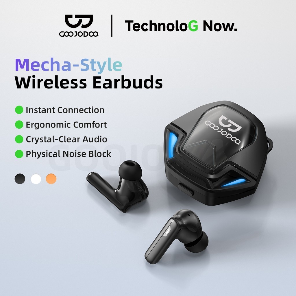 GOOJODOQ Mecha-style Bluetooth Headphones Immersive High-Fidelity Sound High Sensitivity Touch Operation