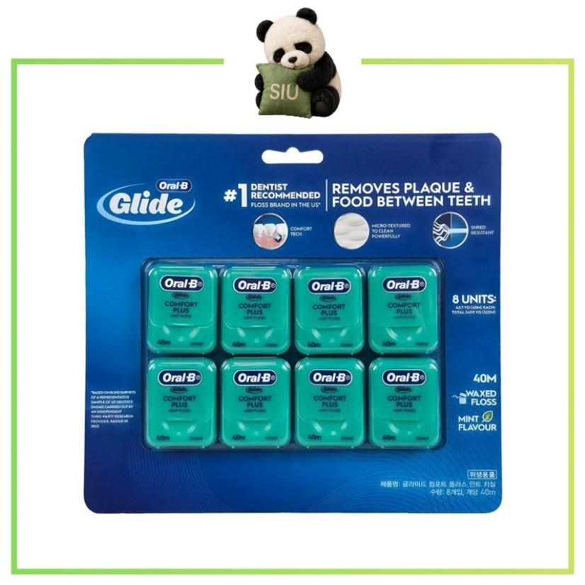 [Oral-B] Glide Mint Dental Floss 8P 40m Smooth Mint Floss Korea