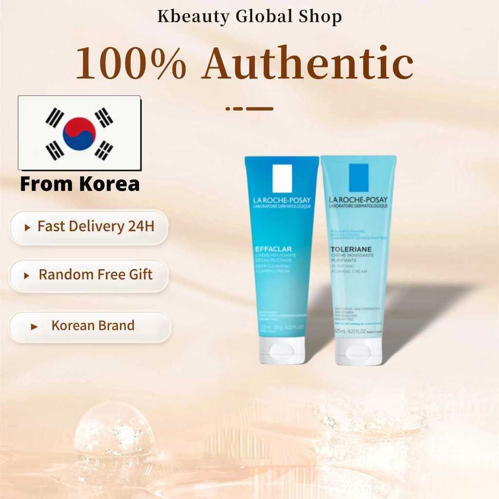 [La Roche-Posay] Toleriane Purifying foam Cream Facial Cleanser 125ml/ครีมโฟมล้างหน้า 125ml/ทําความส