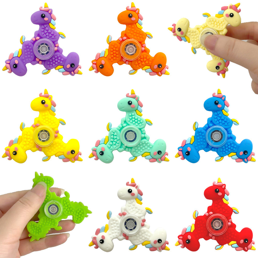 ยูนิคอร์น Fidget Spinner ซิลิโคน Spinner ของเล่นเด็ก ของเล่นบีบอัดสําหรับผู้ใหญ่ Fidget
