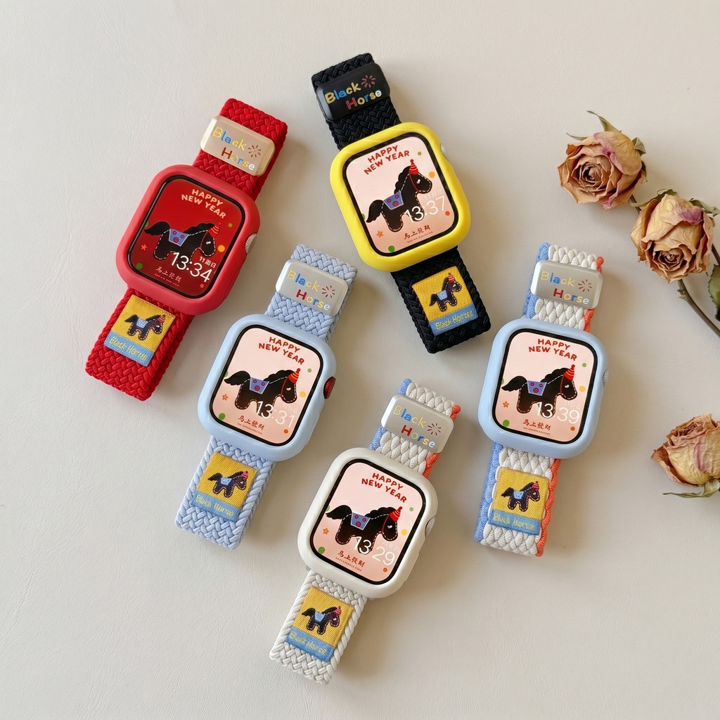 สายนาฬิกาแม่เหล็กไนลอน Black Horse พร้อมเคสป้องกัน สำหรับ Huawei Watch Fit 5 Fit 4 5 Pro สายรัดข้อมือสำหรับ Huawei Fit 3 อุปกรณ์เสริมสายนาฬิกา