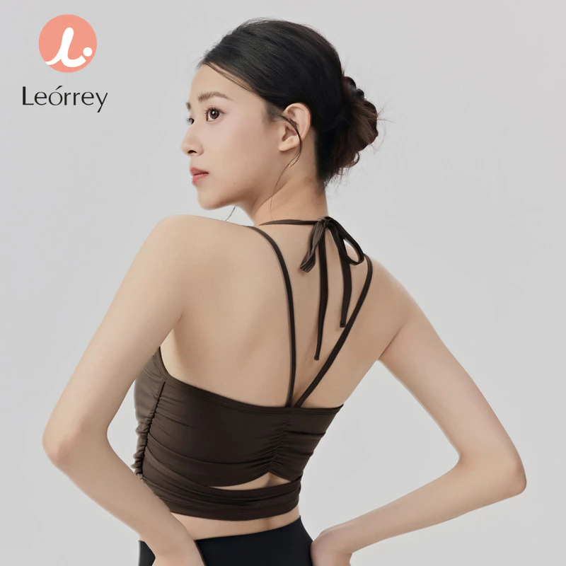Leorrey สปอร์ตบราคล้องคอสำหรับโยคะและพิลาทิส พร้อมฟองน้ำ thumbnail 5
