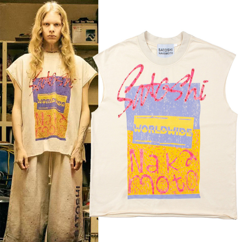 ถนนแนวโน้มผู้ชายผู้หญิงเสื้อกั๊กผ้าฝ้ายเสื้อยืดภาพวาดสีน้ํามันพิมพ์เสื้อแขนกุดขนาดบวก ยู นิสซ์