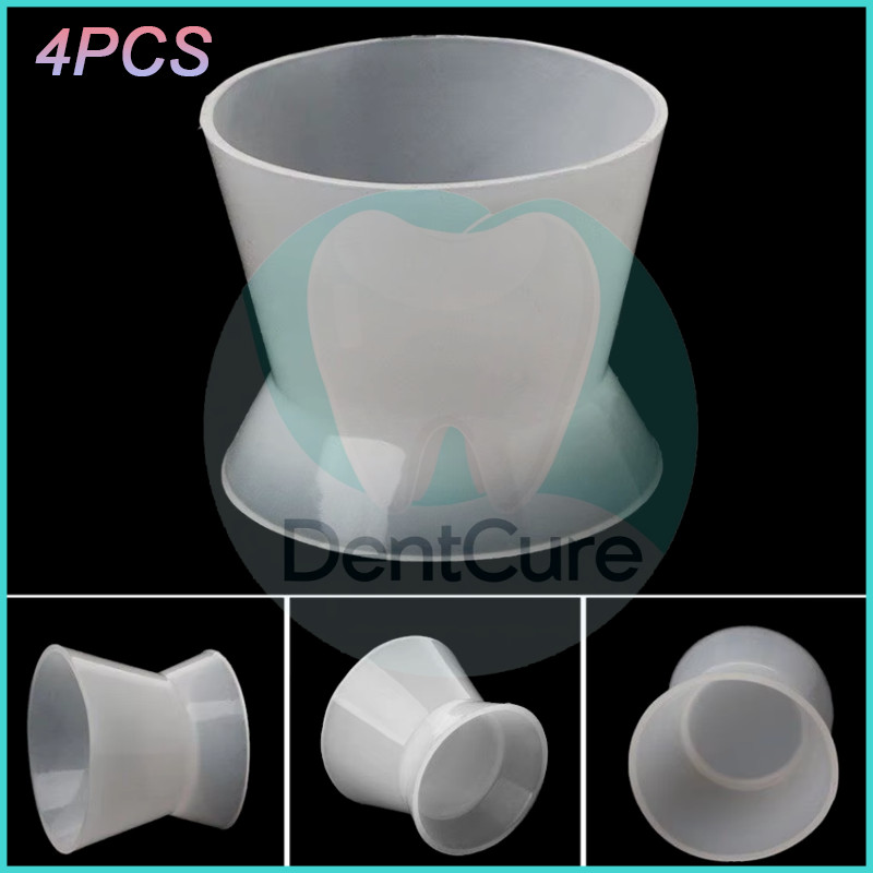 4PCS Dental Silicone Rubber Cup Dentist Rubber Mixing Bowls Teeth Whitening Disinfecting Laboratory Tools