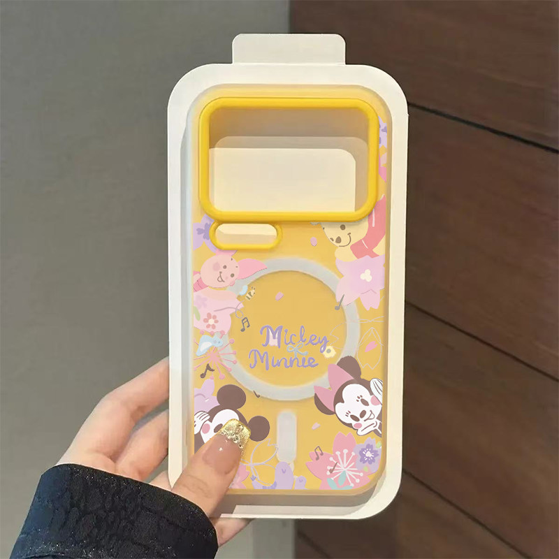เคสโทรศัพท์แม่เหล็ก ลายมิกกี้เมาส์ ใช้ได้กับ iPhone17Air/16Plus/15/13Pro/14/12/11 คุณภาพสูง ป้องกันการตกกระแทกได้ 2 ใน 1