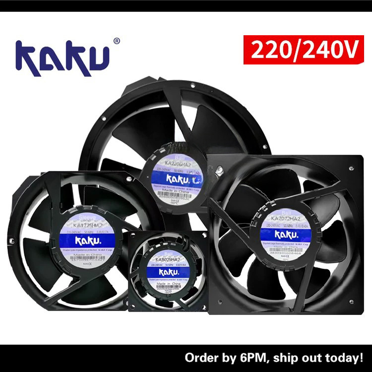 KAKU KAKU KA1606/1806/2206/2208/2072/2509HA2 AC220V พัดลมโลหะทั้งหมด