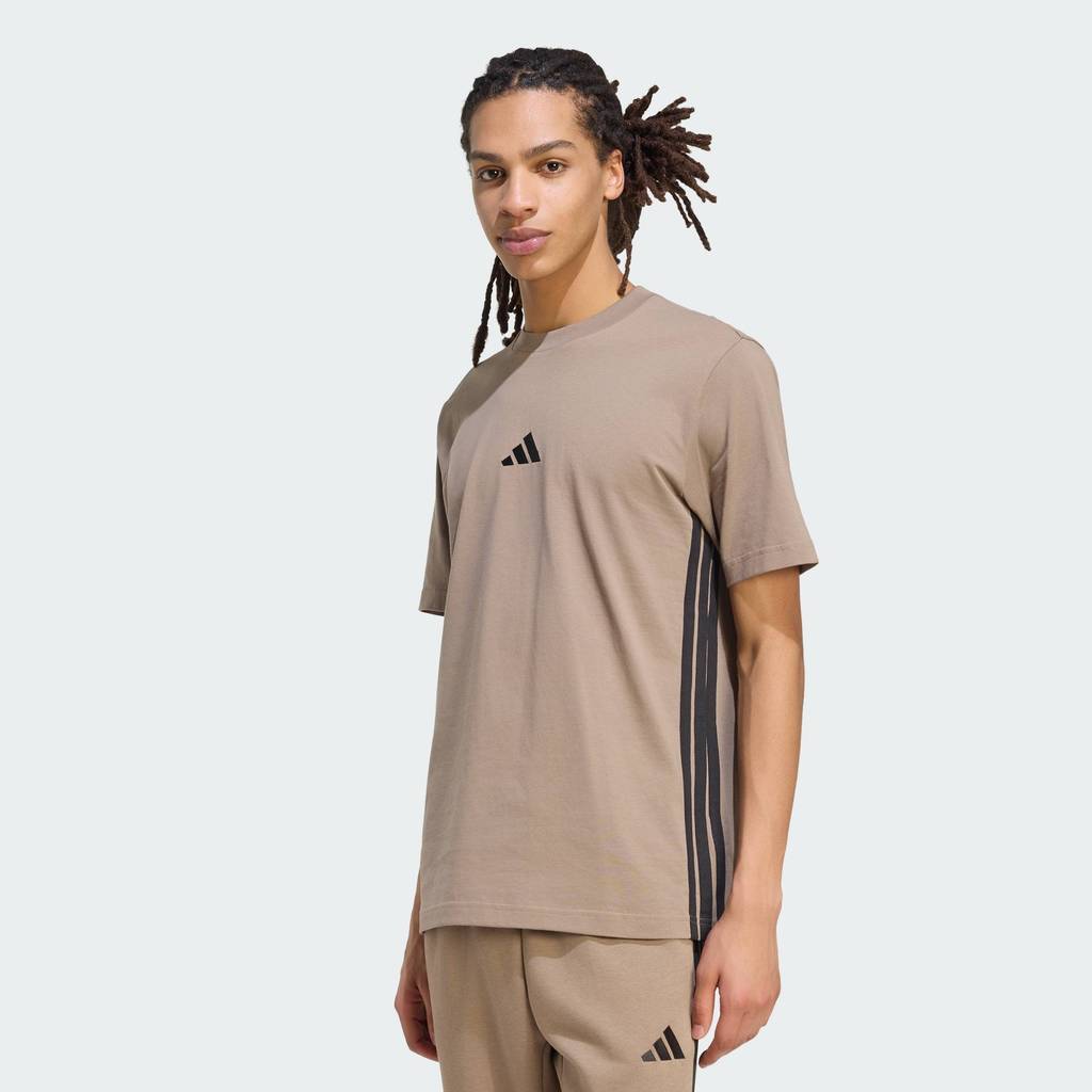 adidas Lifestyle Essentials 3-Stripes Single Jersey Tee Men Beige KF2229