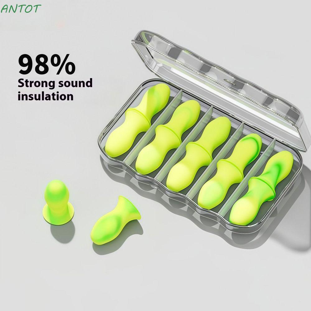 ANTOT 10 ชิ้น/กล่อง Sleeping Aid ที่อุดหู, Anti-Tinnitus โฟมนุ่ม Anti-Noise ที่อุดหู, พรีเมี่ยมช้า Rebound สบาย Fit Reusable ลดเสียงรบกวนปลั๊กอุดหูเครื่องบิน