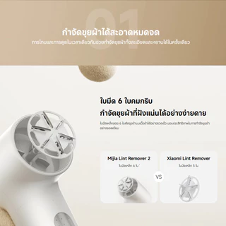 Xiaomi Mijia Lint Remover 2 ขจัดขุยได้อย่างหมดจด พร้อมถนอมเนื้อผ้าในทุกการใช้งาน ใช้งานต่อเนื่องได้ 180 นาที