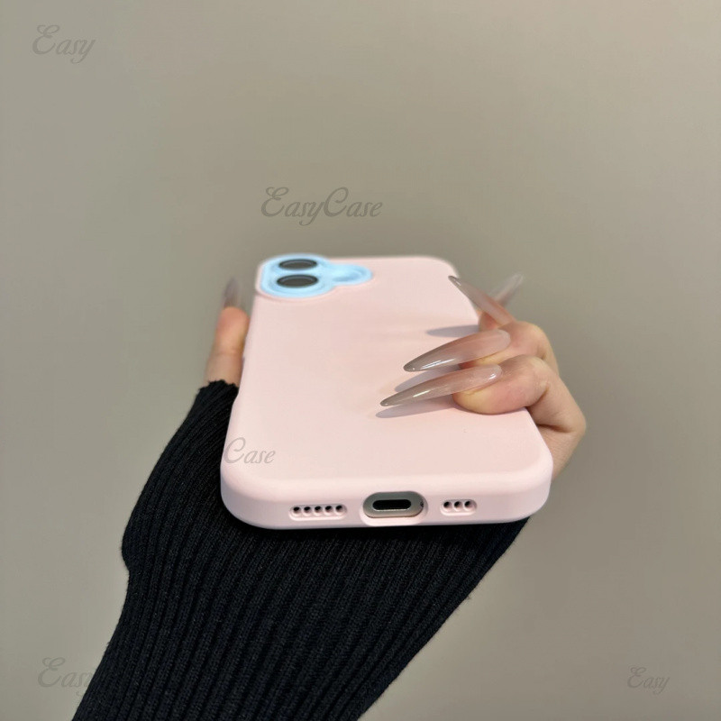 มีโลโก้Ins สี Contrast ซิลิโคนเหลวคลุมทั้งหมดเลนส์เคสโทรศัพท์สําหรับ iPhone 17 16 15 14 13 ProMax Anti Slip และ Anti Drop ป้องกันฝาครอบด้านหลัง - รูปที่ 3