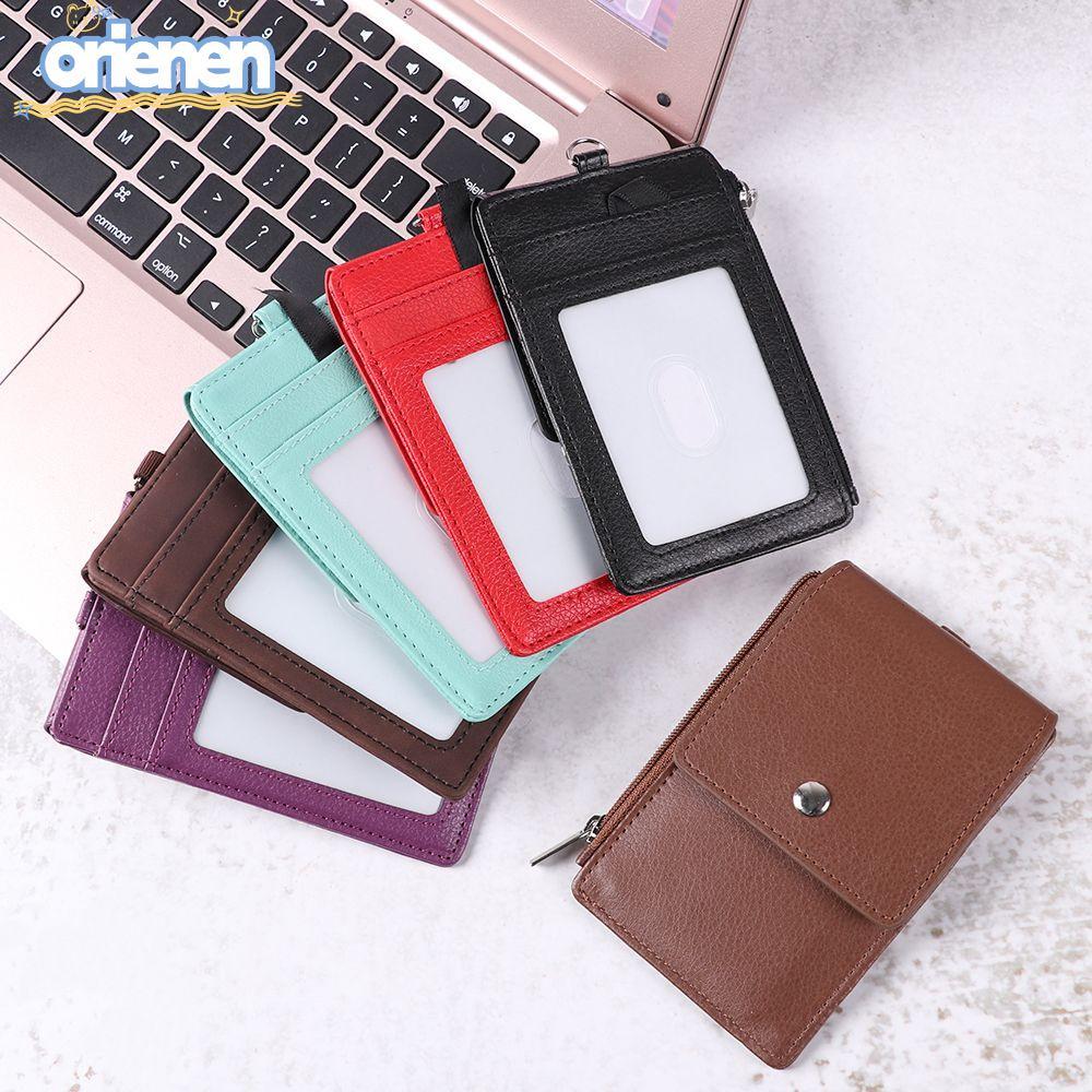 ORIEN ที่ใส่บัตรทํางานผู้หญิงผู้ชายโลหะแฟชั่นมัลติฟังก์ชั่นที่ใส่ป้ายชื่อ
