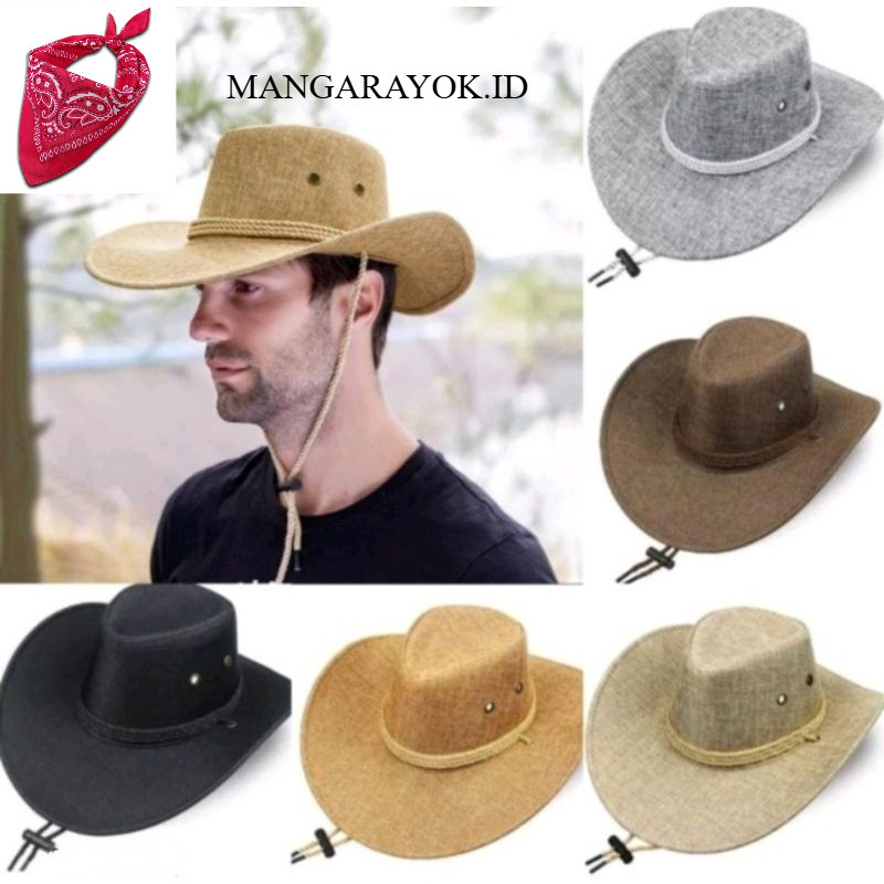 KNITTED COWBOY HAT_ KNITTED COWBOY HAT พร้อมตะขอ _KNITTED COWBOY HAT ฟรี BNDANA SLAYER SCRAFT