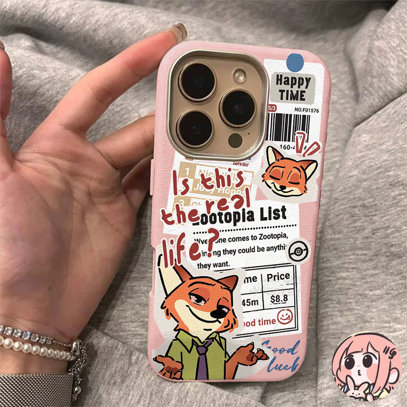 สำหรับ IPhone 13 17 16 11 15 Air 14 12 Pro Max 7 8 14 16 Plus XR X XS SE 2 3 ดูเดิลนิคจูดี้คู่หูเคสหนังพื้นผิวโทรศัพท์ - รูปที่ 4