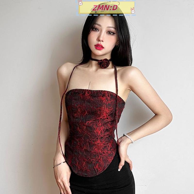 ZMN:D เซ็กซี่ Little Vest ผู้หญิงฤดูใบไม้ร่วงสไตล์ใหม่ Backless Slim Fit เสื้อผ้าอเนกประสงค์ RRT