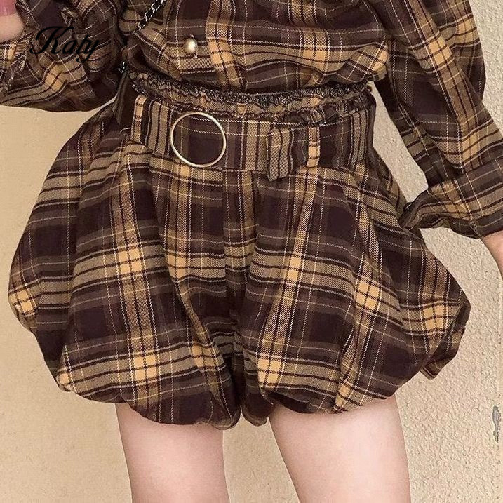 พร้อมสต็อก เวอร์ชั่นเกาหลีเสื้อผ้าฤดูใบไม้ร่วงสาวสูทย้อนยุคสไตล์ฮ่องกงปกทอดถนนแขนยาวเสื้อลายสก๊อต+กางเกงขาสั้นบู๊ดชุดสองชิ้นเด็กแขนยาวสูทแฟชั่นหวานเย็นสไตล์ชุดสไตล์เกาหลีแฟชั่นเด็เสื้อผ้าเด็กผู้หญิง ราคา ถูกที่สุด ดีลบีเคเค แกลเลอรีภาพที่ 8
