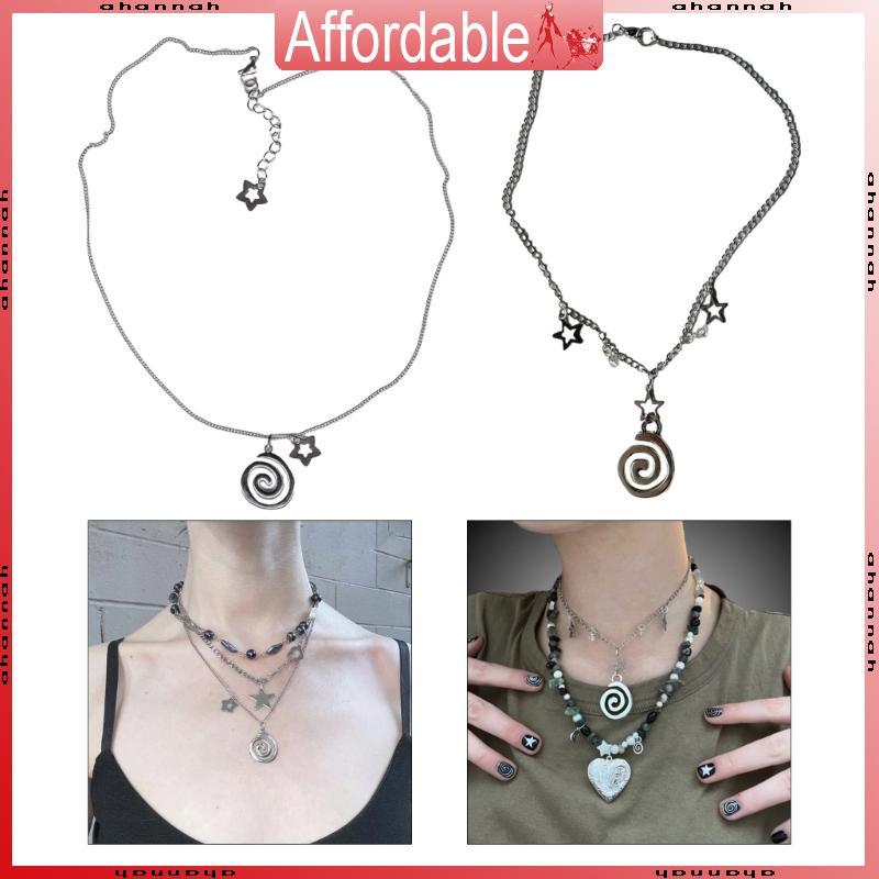 พินกิ๊ฟคล้องคอมากัสติก AH Vortex Star สไตล์ Y2K พร้อมสร้อยคอมากัสติก สร้อยคอแฟชั่นฤดูร้อน