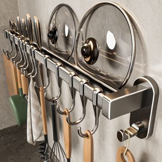 🔥พร้อมส่ง🔥ไม่ต้องเจาะ Kitchen wall hanging hook ที่แขวนเอนกป…