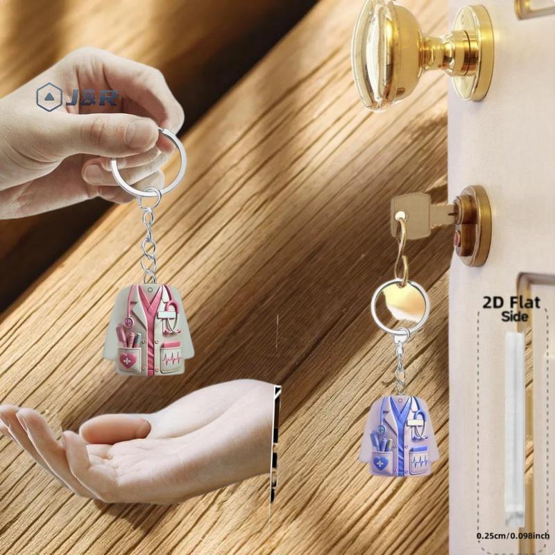 J&R> 1/7 ชิ้นกระเป๋าเป้สะพายหลังตกแต่งส่วนบุคคลและสร้างสรรค์พยาบาลออกแบบ 2D แบนพวงกุญแจอะคริลิคแฟชั่