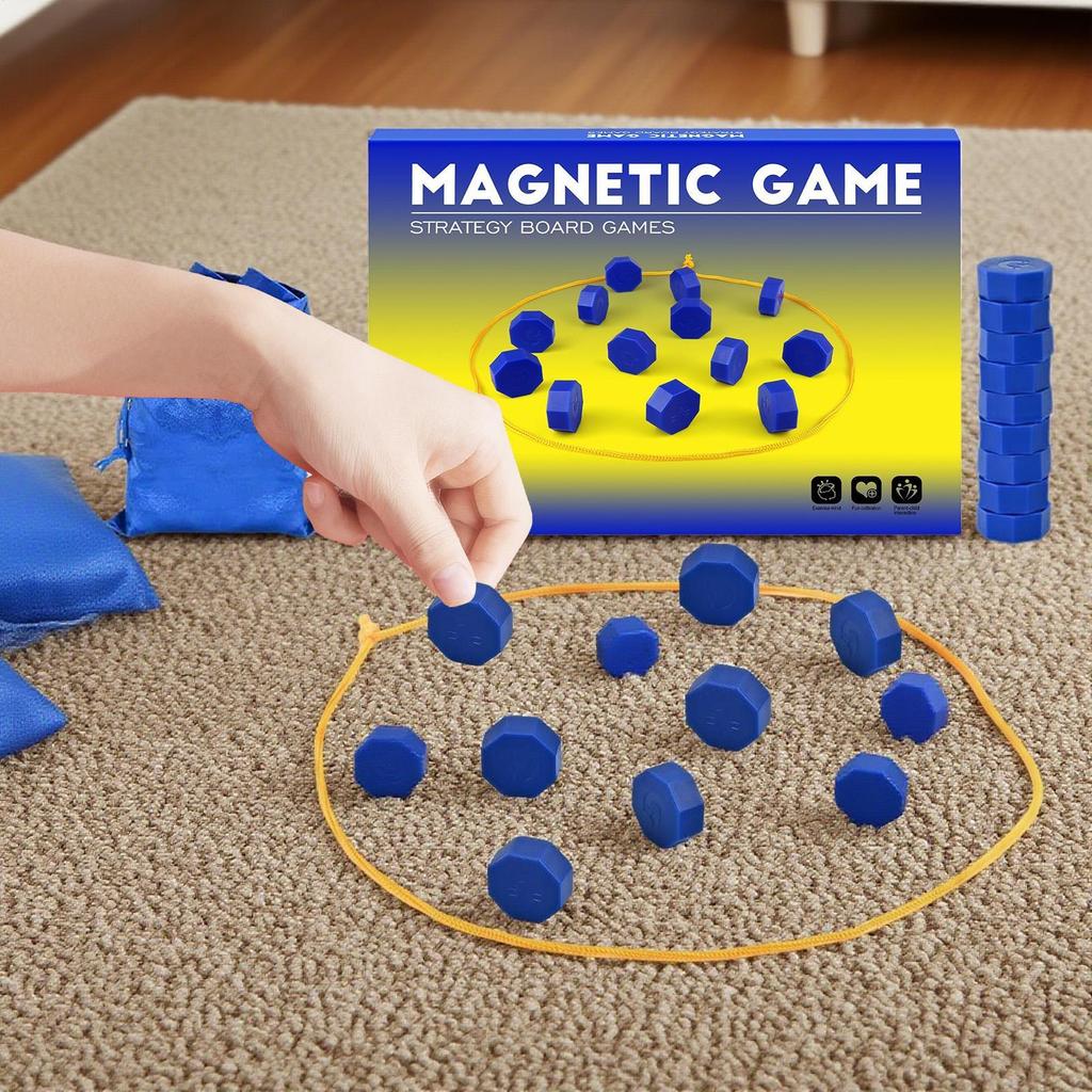 Magnetic Chess Desktop Board Game with Rope Educational Magnetic Chess with Rope for Family School C