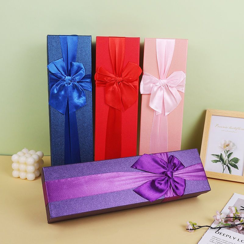 礼盒长方形生日礼物玫瑰花束礼盒鲜花插花包装香皂花精美长条空盒20251210Gift Box, Rectangular Birthday Gift, Rose Bouquet, Gift Box, F