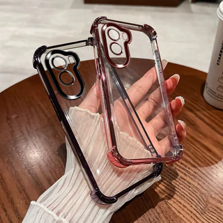 เคส POCO M7 4G Air cushion เคสโทรศัพท์มือถือโปร่งใสสี Morandi ป้องกันการล่มสลาย