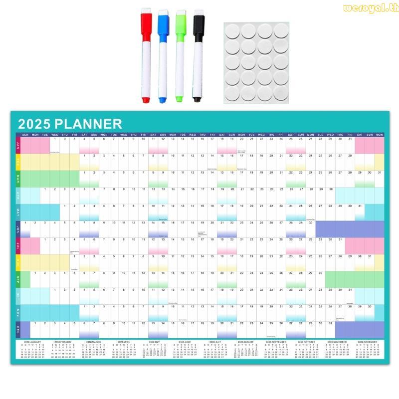 Weroyal Yearly Calendar Planner Office Work Organiser Planner พร้อมเครื่องหมายลบได้