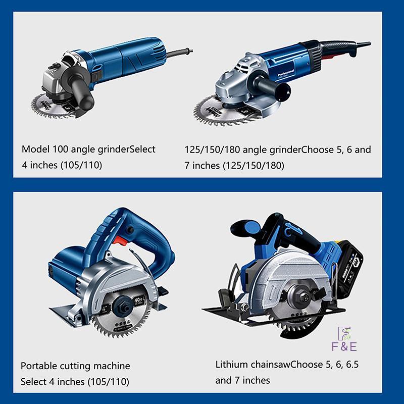 F&E 4 40T เลื่อยวงเดือน de แผ่นตัดไม้ 110*20 มม.เครื่องตัดงานไม้สําหรับไม้พลาสติกโลหะหมุนเครื่องมือเ