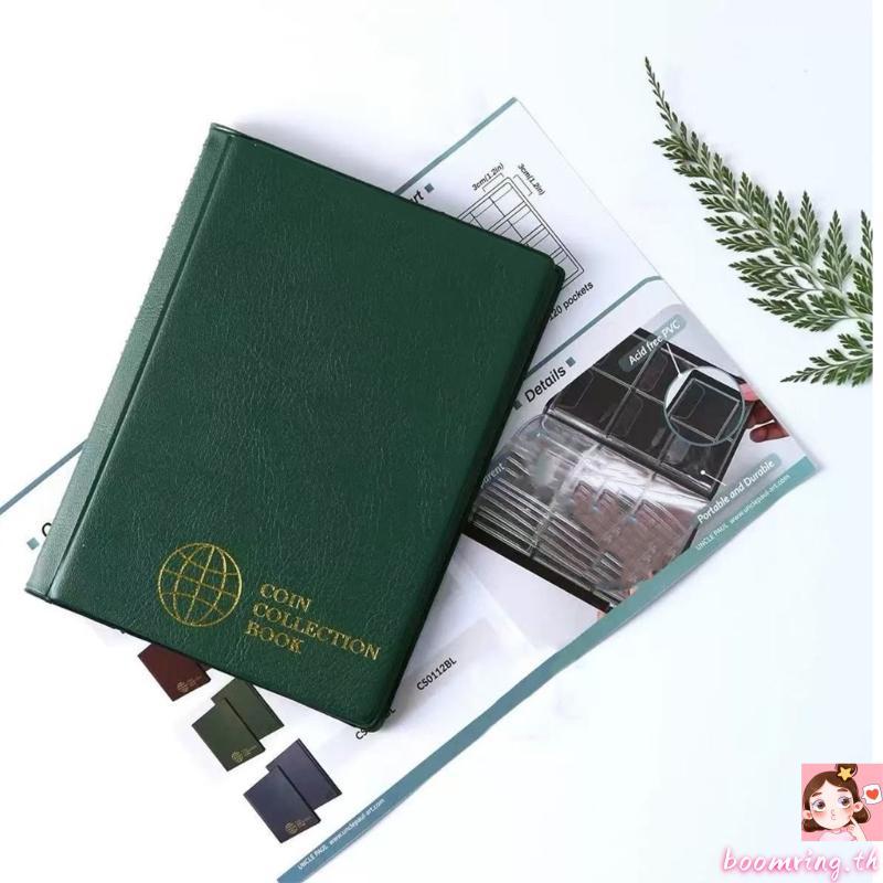 Boom Protective Coin Collection Book Featuring 120 Pedicated PVC Encsing Pockets Coin Collection Hol