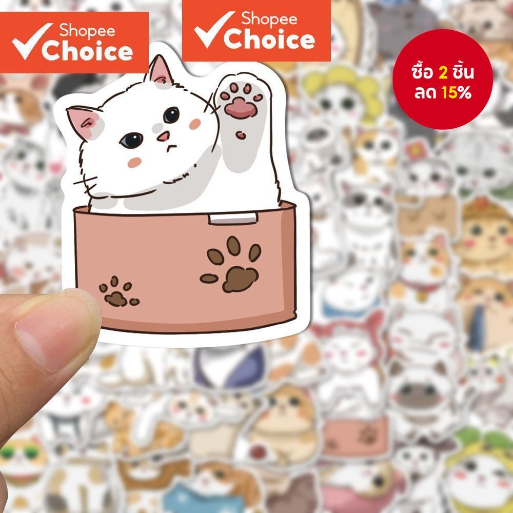 สติ๊กเกอร์การ์ตูนแมวญี่ปุ่น 62 ชิ้น, สติ๊กเกอร์กันน้ําน่ารัก, ตกแต่งโทรศัพท์มือถือแล็ปท็อป, ของขวัญเครื่องเขียน น่ารัก