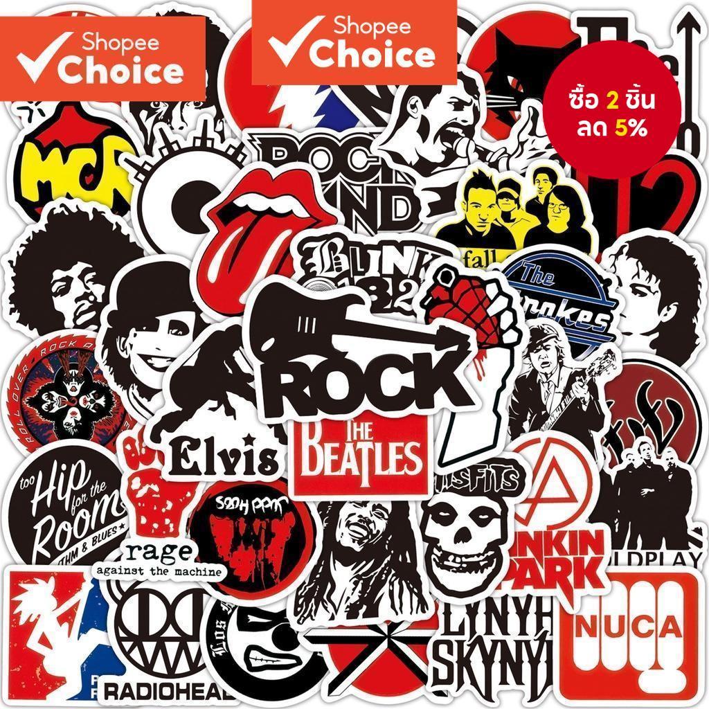 Rock Bands สติ๊กเกอร์กันน้ํา 100/50 ชิ้น, สติ๊กเกอร์เพลง Graffiti, หมวกกันน็อคกล่องดินสอจักรยาน บัญชีมือ LanLanStickersWorld