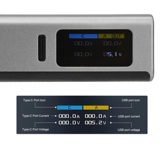 22.5W Fast Charging DIY Power Bank Case Kit 0.96 นิ้ว TFT หน้าจอสีจอแสดงผลดิจิตอล 21700 กล่องแบตเตอรี่