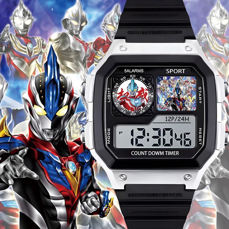 Galaxy Ultraman Student Watch Siro Superman นาฬิกาอิเล็กทรอนิกส์นาฬิกาปลุกนาฬิกาข้อมือของขวัญสามารถต