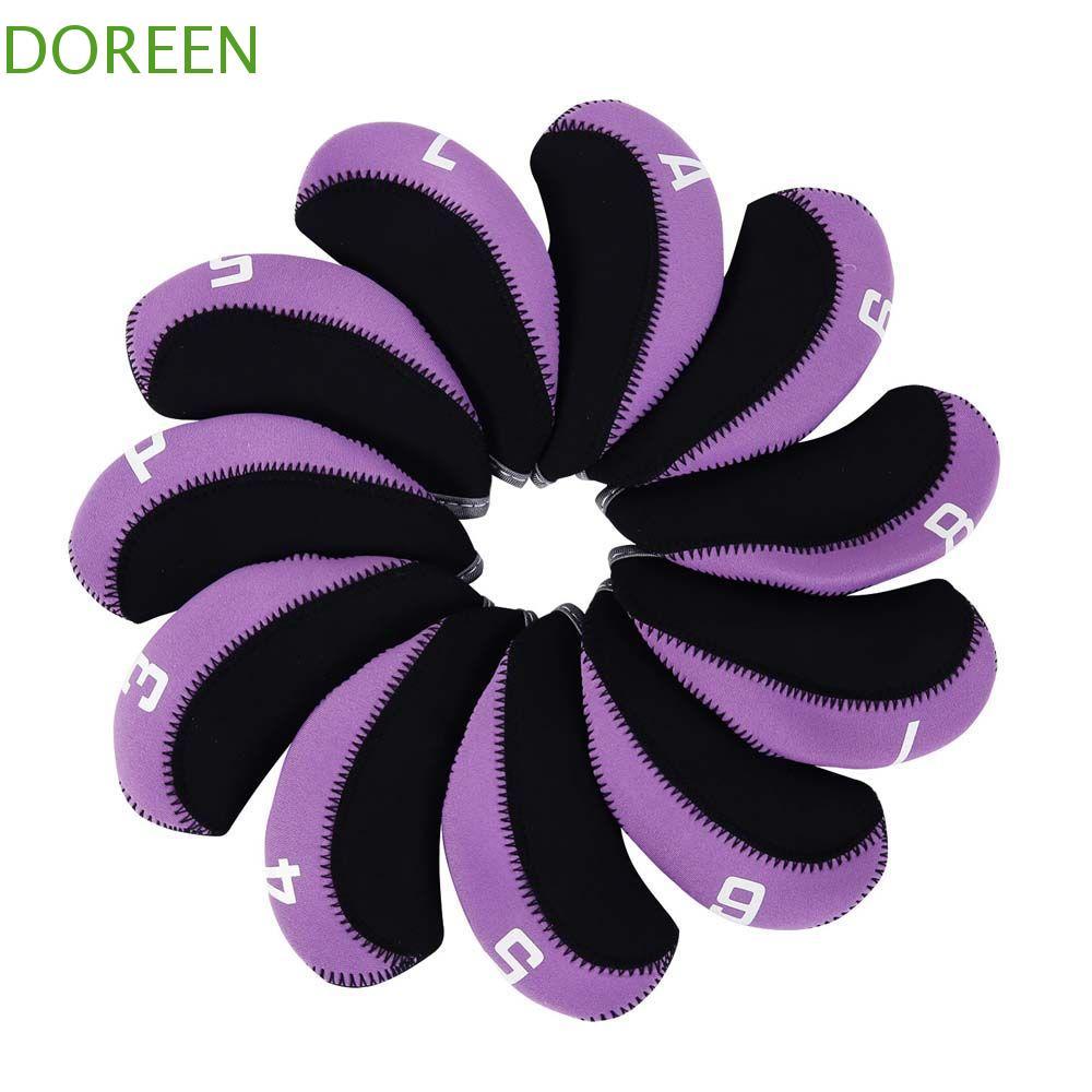 DOREEN Golf Iron Headcover ทนทานพร้อมการออกแบบตัวเลขกรณี Iron Wedge Protector อุปกรณ์พัตเตอร์กอล์ฟเห