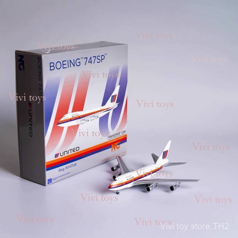 {{ของเล่นสดใส }} NG รุ่น 1/400 เครื่องบินโดยสารรุ่น B747SP United Airlines N147UA โลหะผลิตภัณฑ์สําเร